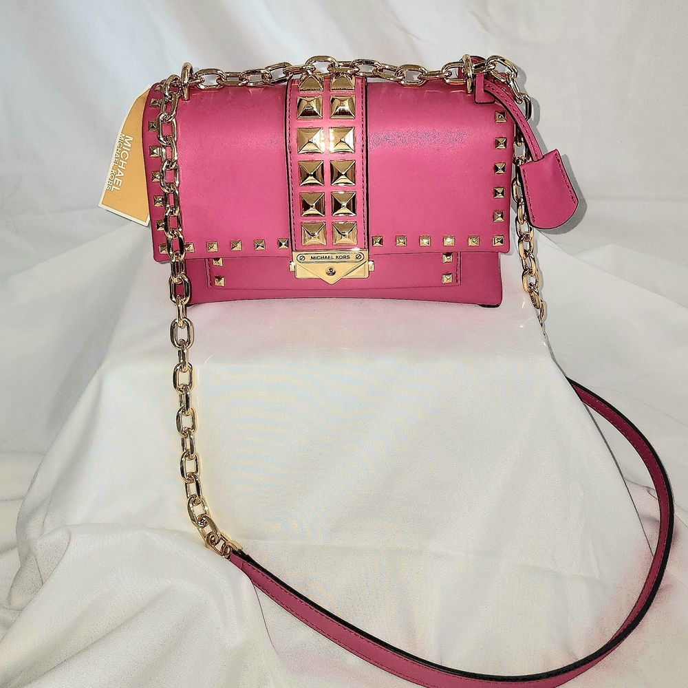Michael Kors Fuchsia Studded Crossbody Bag